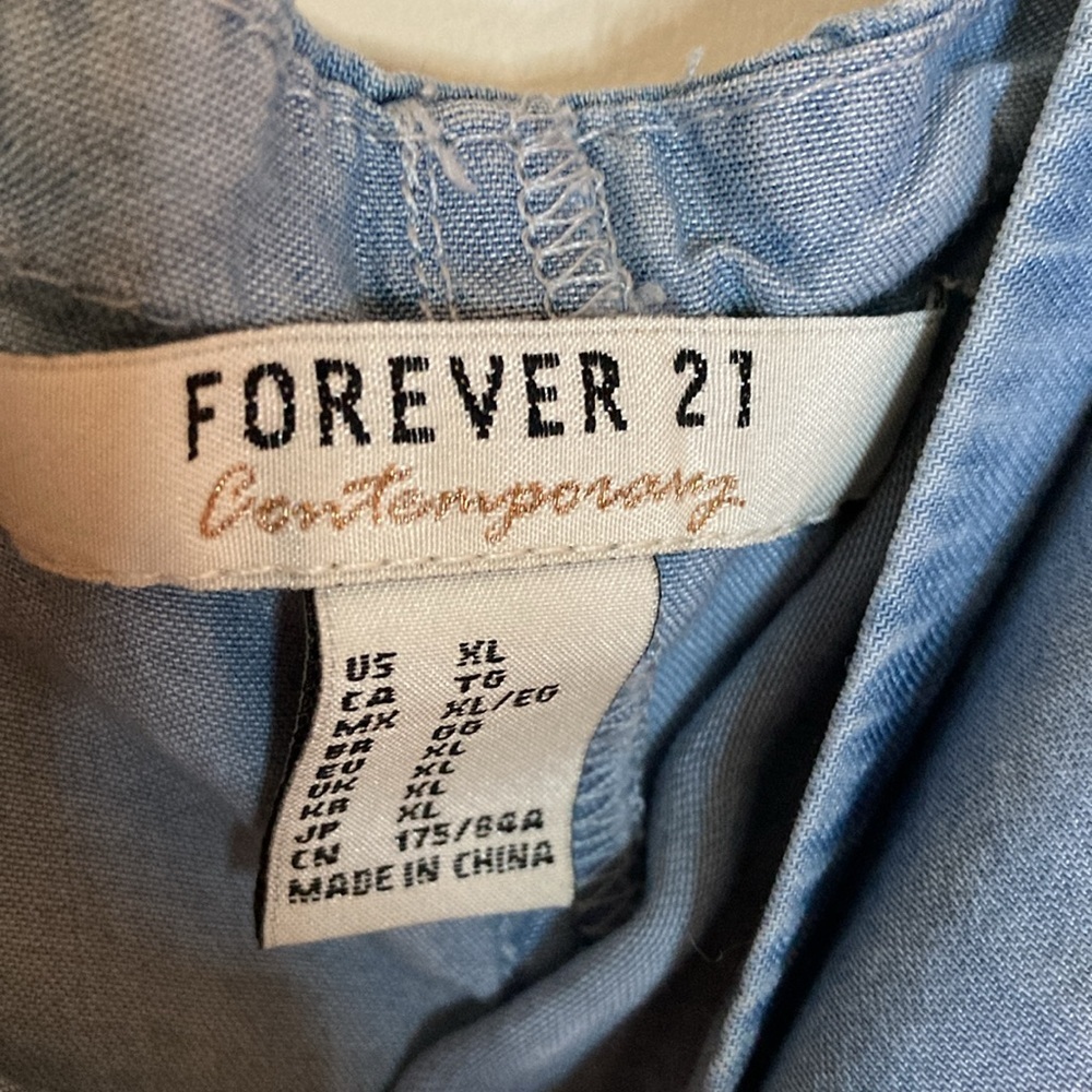 Forever 21 size XL Light Blue Off-Shoulder Romper - Picture 2 of 7